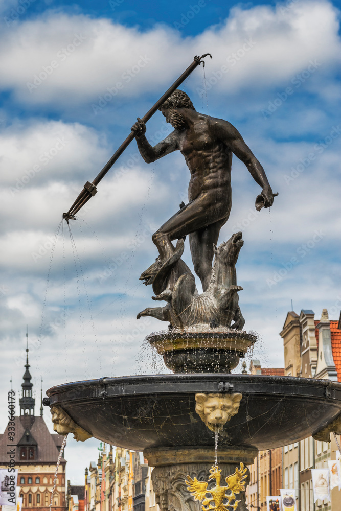 Obraz premium Neptunbrunnen Danzig, Polen