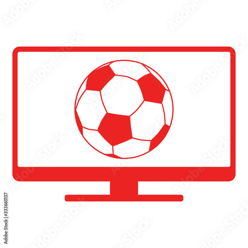Fußball und Monitor
