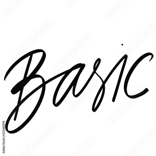 Basic word vector hand lettered isolated heading