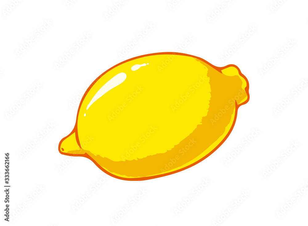 Fresh lemon. Cartoon vector icon isolated on white Fresh lemon. Cartoon vector icon isolated on white