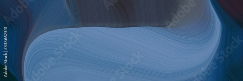 dynamic futuristic banner. contemporary waves illustration with steel blue, very dark blue and dark slate gray color © Eigens