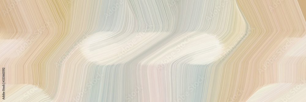 Obraz premium dynamic futuristic banner. modern soft curvy waves background illustration with pastel gray, linen and tan color