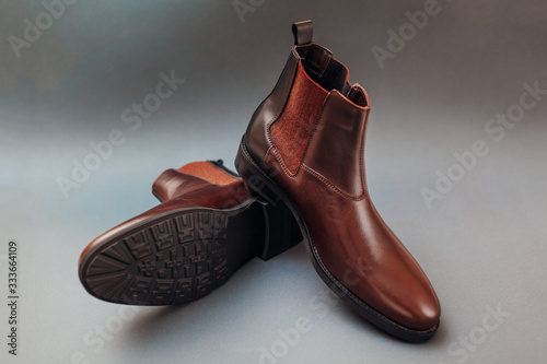 Fotografie Shoes, chelsea leather boots for men