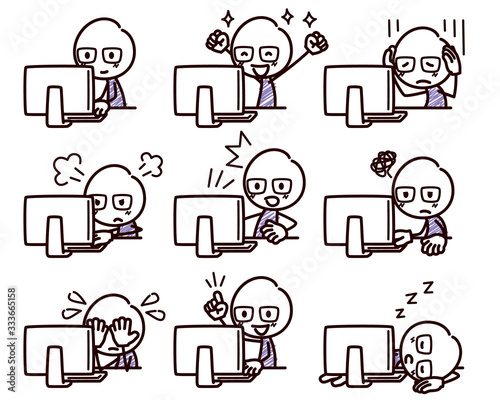 棒人間のイラスト パソコンと表情 Stock Vector Adobe Stock 棒人間のイラスト パソコンと表情 Stock Vector Adobe Stock