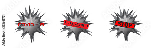 Bacterium, Pandemic stop Novel Coronavirus outbreak covid-19 2019-nCoV. Europe warning and quarantine