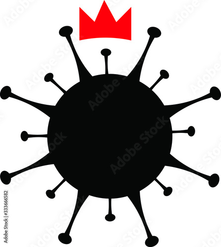 Coronovirus in the corona. Coronavirus caution sign. Stop the coronavirus. Coronavirus outbreak. Danger of coronavirus and danger to public health and flu outbreak. Pandemic medical concept with dange