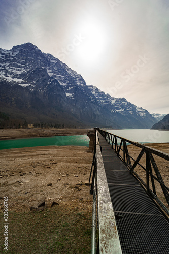 Swiss Alps Bridge Lake
