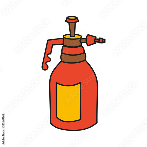 Colored spray bottle vector isolated on white background.