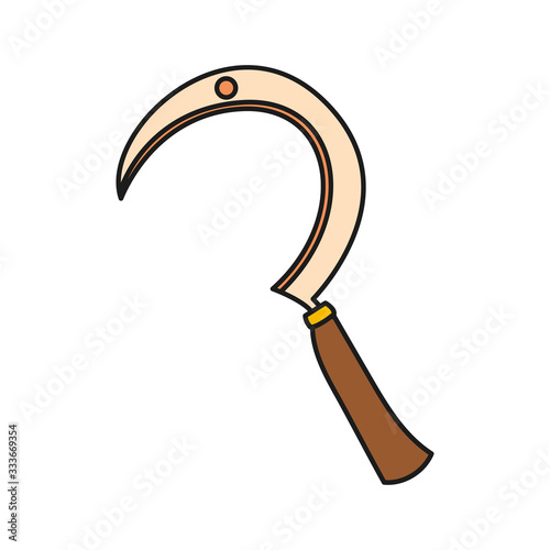 Sickle color vector symbol icon design. Realistic Sickle isolated on white background.