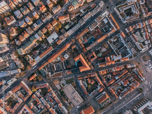 Aerial top down shot of a residential area in Stuttgart, Germany © SmallWorldProduction