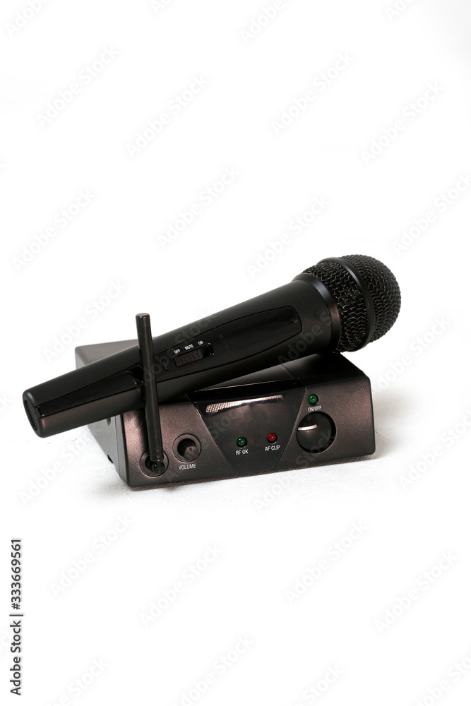 Wireless Microphone System on white. background Wireless Microphone System on white. background