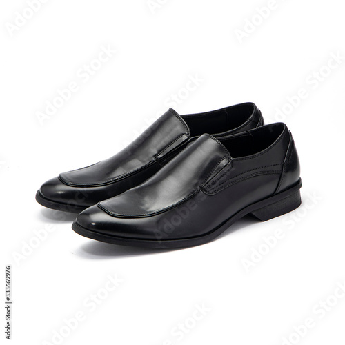 black leather shoes