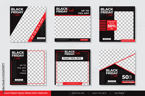 Fashion Sale Black Friday social media post design template Premium Vector