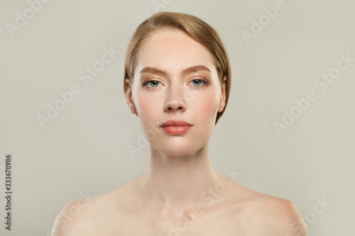 Perfect young woman face. Healthy model with clear skin