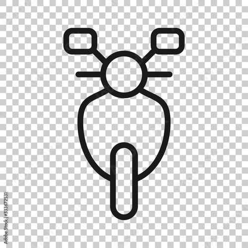 Motorbike icon in flat style. Scooter vector illustration on white isolated background. Moped vehicle business concept.