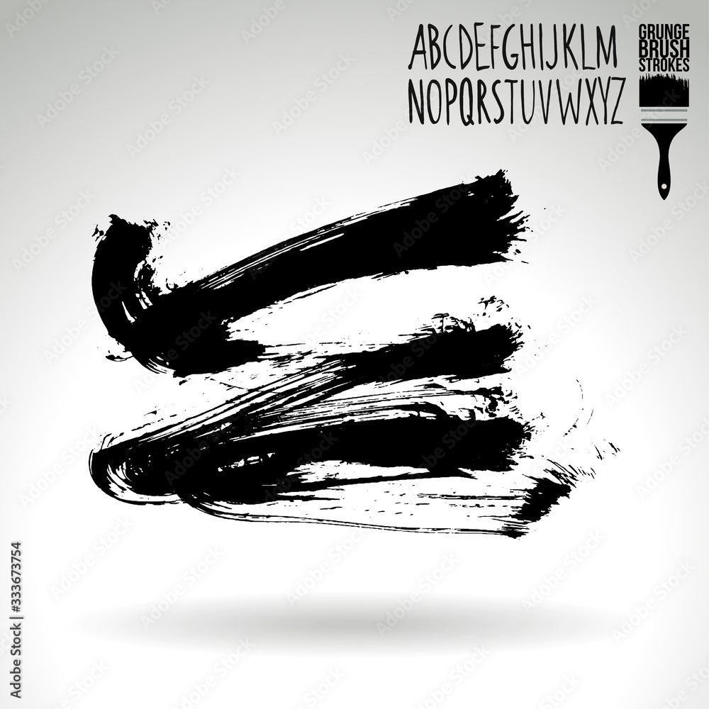 Black brush stroke and texture. Grunge vector abstract hand - painted element. Underline and border design. Black brush stroke and texture. Grunge vector abstract hand - painted element. Underline and border design.