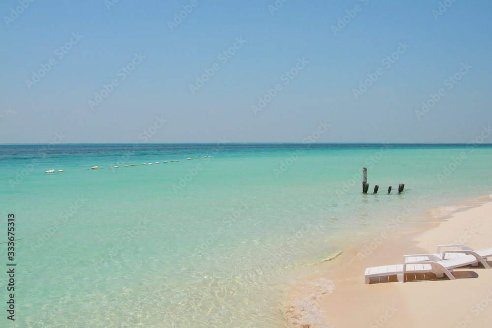 Caribbean beach with calm and turquoise Caribbean beach with calm and turquoise