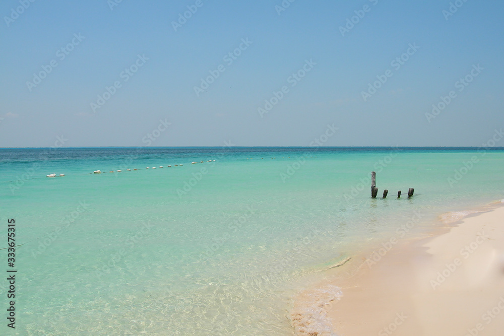 Caribbean beach with calm and turquoise