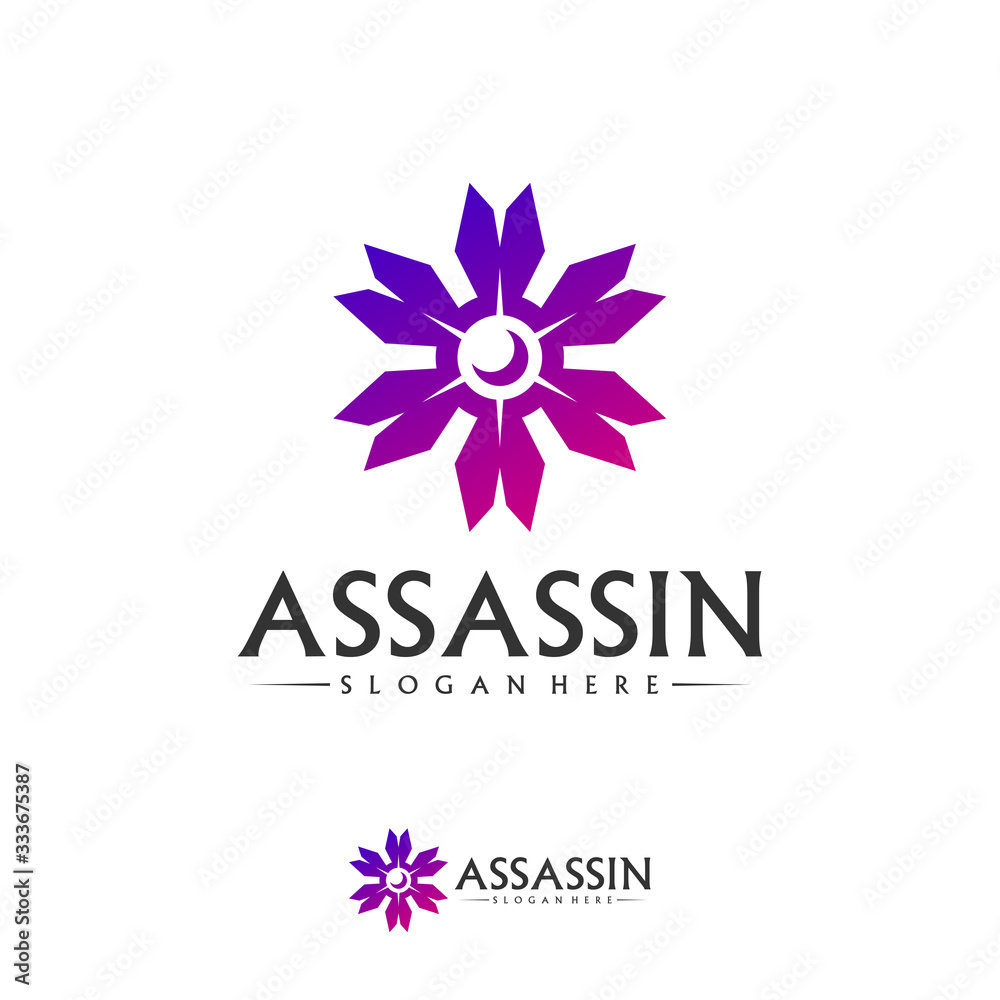 Shuriken Logo Design Vector Template, Assassin logo concept, Icon symbol Shuriken Logo Design Vector Template, Assassin logo concept, Icon symbol
