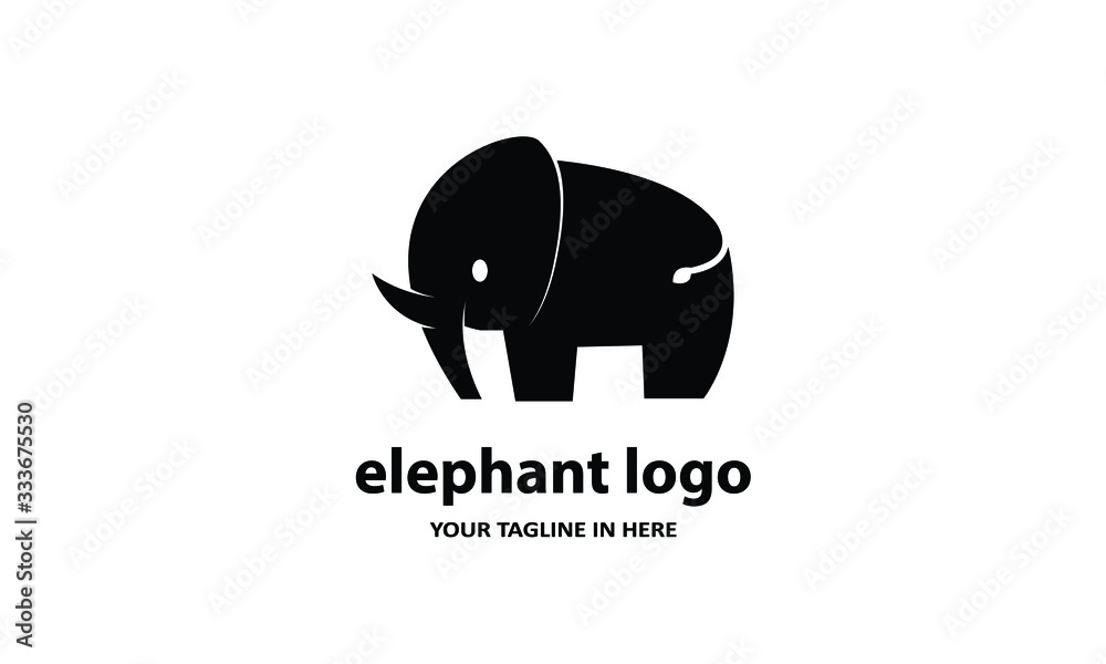 The concept of modern Simple elephant logo design is easy to remember	