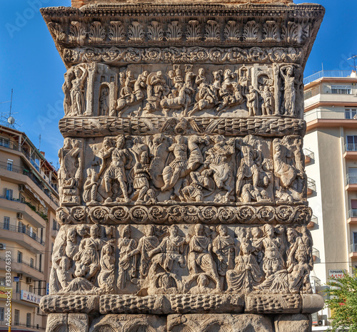 Figurative reliefs on the Arch of Galerius in Thessaloniki, Greece photo