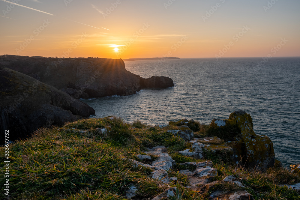 Obraz premium Sunrise photo from the West Coast of Wales