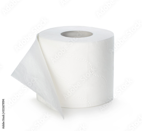 Toilet paper isolated on white background.