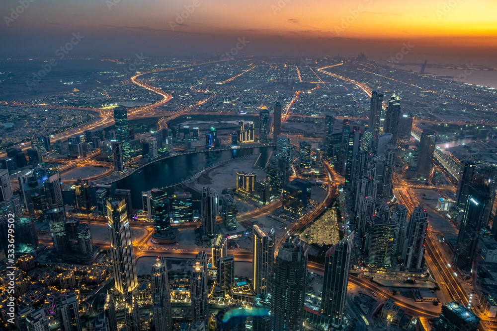 View from Burj Khalifa, Dubai, United Arab Emirates, UAE