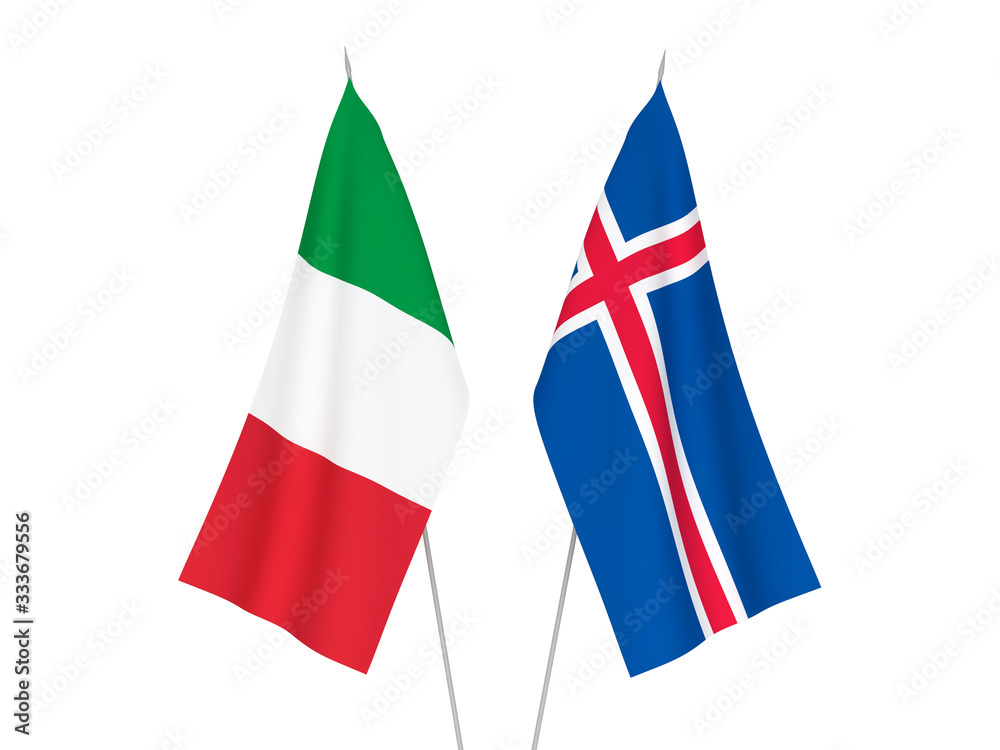 Italy and Iceland flags