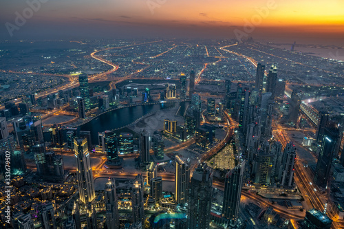 View from Burj Khalifa  Dubai  United Arab Emirates  UAE