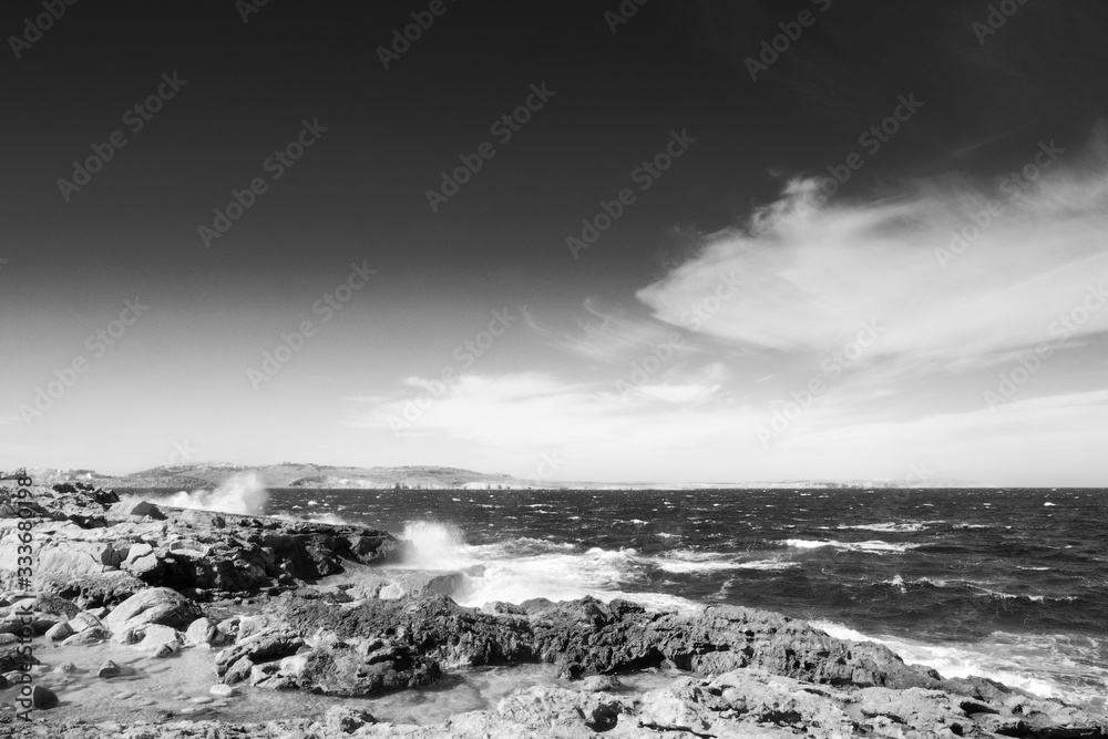 Seascape near Qawra Point Beach in Malta