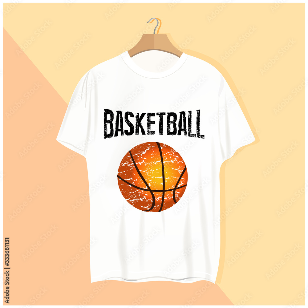 tshirt design concept. Basketball print logo tshirt design concept. Basketball print logo