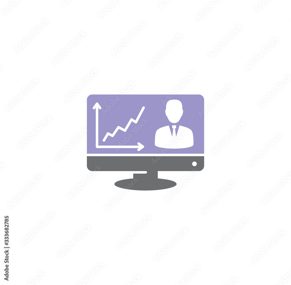 Businessman and computer related icon on background for graphic and web design. Creative illustration concept symbol for web or mobile app Businessman and computer related icon on background for graphic and web design. Creative illustration concept symbol for web or mobile app