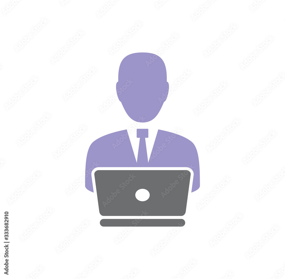Businessman and computer related icon on background for graphic and web design. Creative illustration concept symbol for web or mobile app Businessman and computer related icon on background for graphic and web design. Creative illustration concept symbol for web or mobile app
