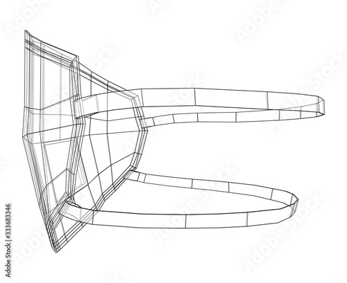 Medical surgical mask. Blueprint style. Vector