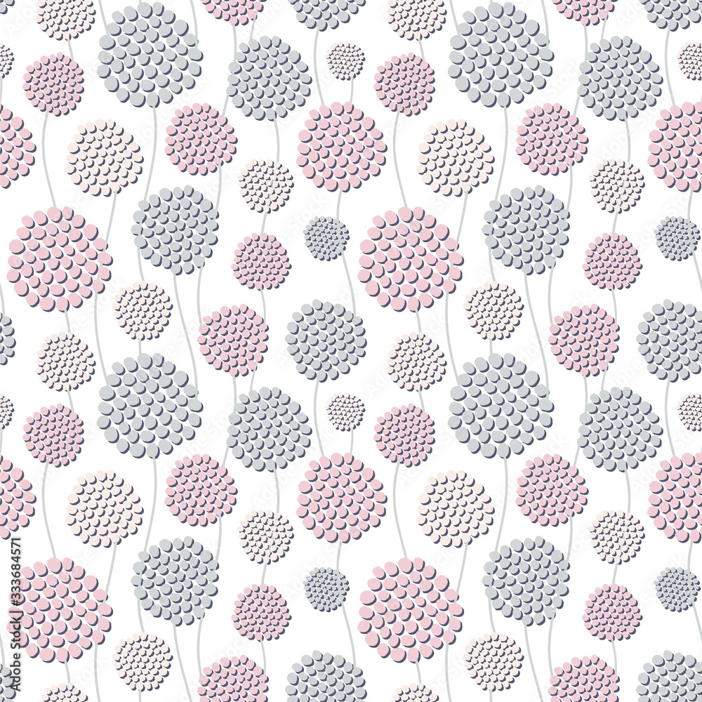 Abstract dandelions. Seamless vector pattern. Abstract dandelions. Seamless vector pattern.