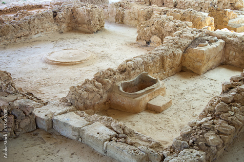 Ruins of King Nestor palace in Pylos, Peloponnese, Greece photo