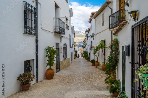 Narrow streets in the village of Altea  Spain