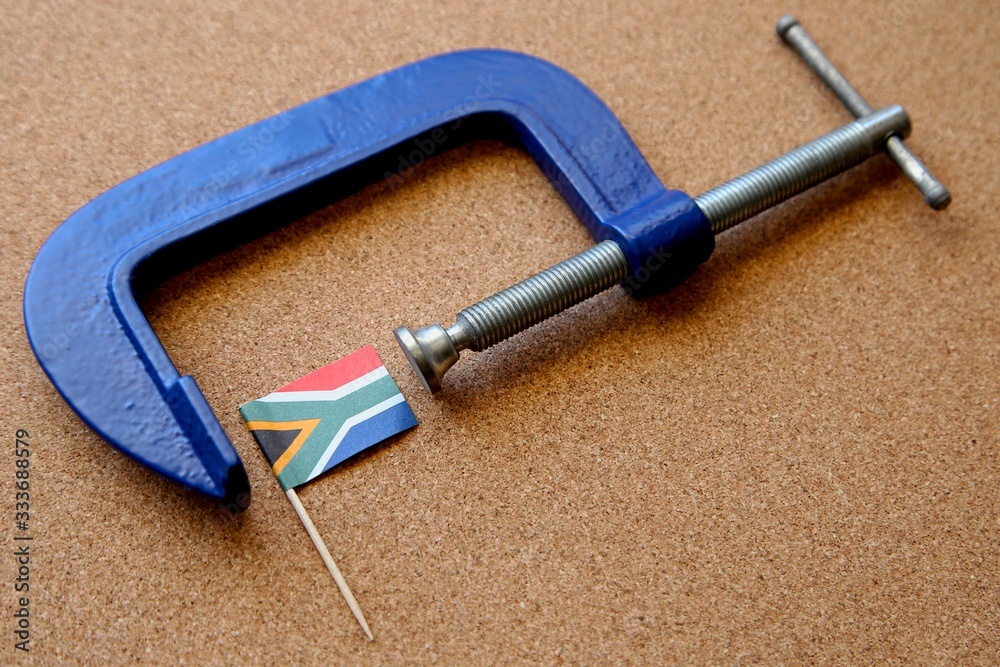 South African economy under pressure concept image. South African economy under pressure concept image.