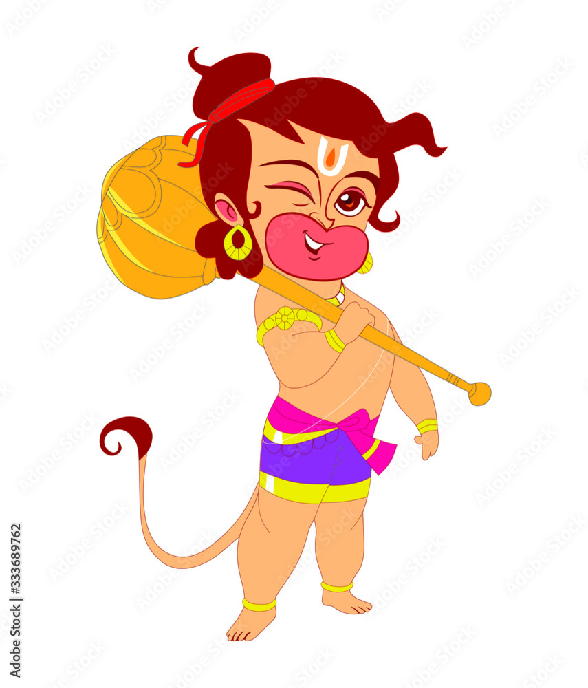 God Baal Hanuman Vector Illustration Stock Vector | Adobe Stock