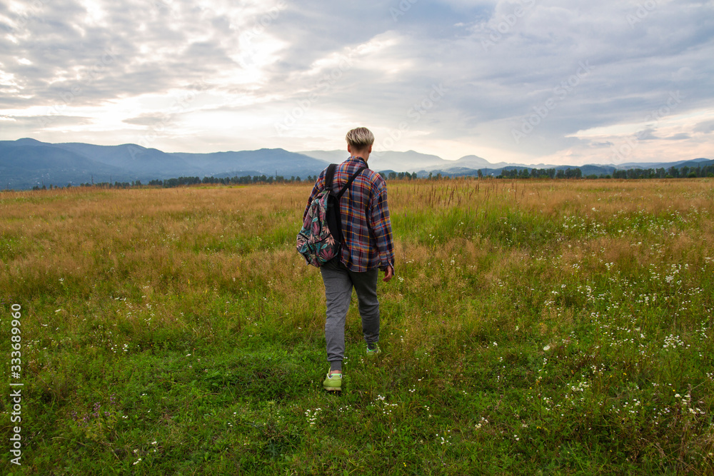 man goes to the mountains alone