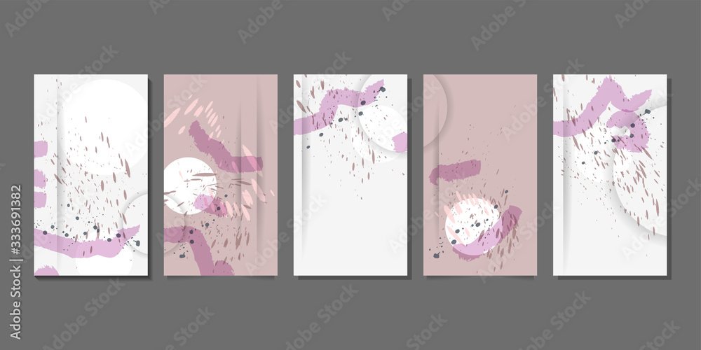 Modern geometric trend muted abstract set eps 10. Gradient shapes composition, vector covers new design
