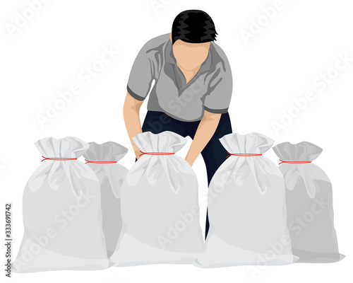 isolated agriculturist work with salt vector design