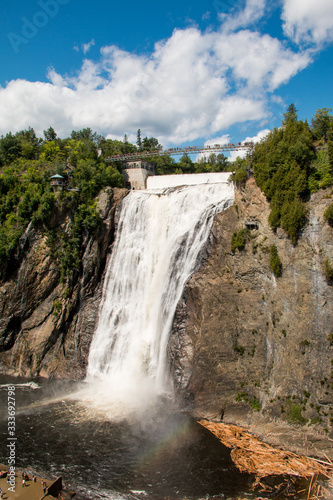 The Montmorency Falls  a large waterfall on the Montmorency River in Quebec  Canada