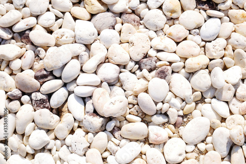 white stone background. nature pebble beach