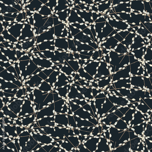 Seamless pattern with willow branches