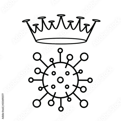 Illustration on a virus theme in line drawing style. Suitable for demonstrating materials on the epidemic, medicine, healthy lifestyles and protecting health.