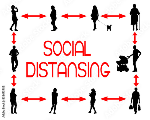 Social distance recommendations. Coronavirus quarantine image