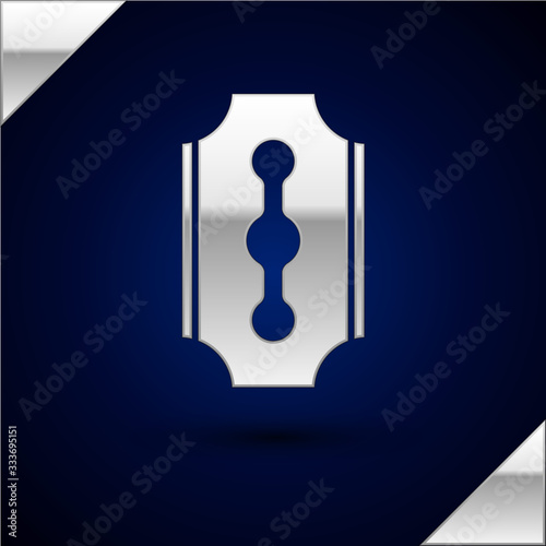 Silver Blade razor icon isolated on dark blue background. Vector Illustration
