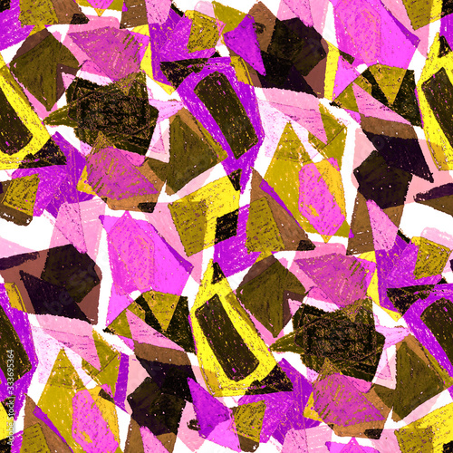 Creative seamless pattern with beautiful bright geometric elements. Colorful ...